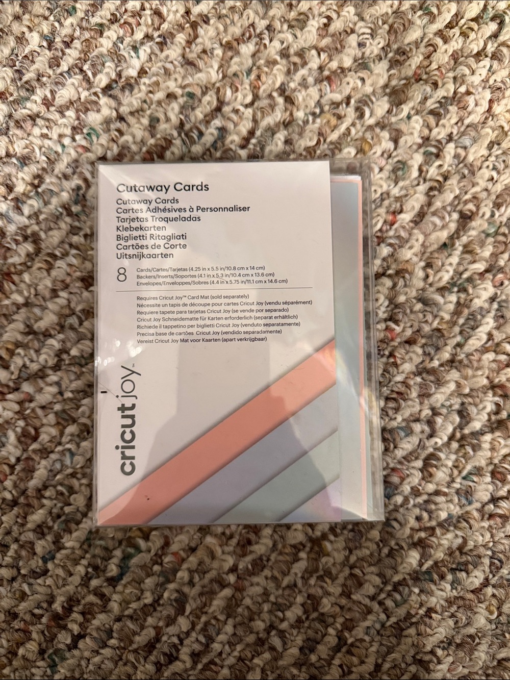 Cricut Cutaway Cards Pack - Peach, Light Gray, Cream, Silver